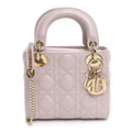 Metallic Lambskin Cannage Mini Lady Dior Lotus wholesalehk.shop