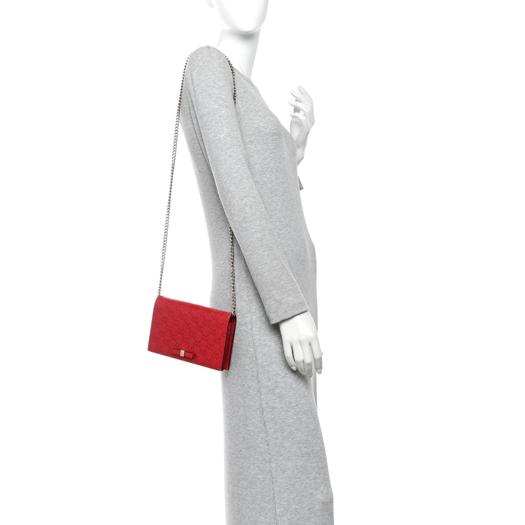 Guccissima Signature Bowy Chain Wallet Hibiscus Red £¨ Direct shipment via from wholesalehk.shop