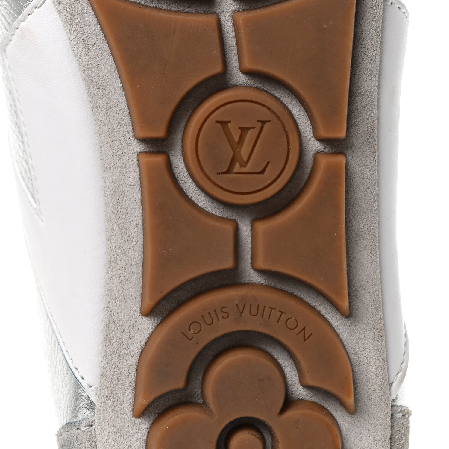 Metallic Grained Calfskin Womens LV Sneakerina 38 Silver £¨ Direct shipment via from wholesalehk.shop