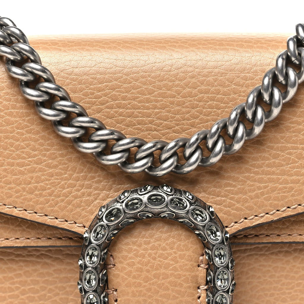 Dollar Calfskin Crystal Mini Dionysus Shoulder Bag Natural Tan Black Diamond wholesalehk.shop