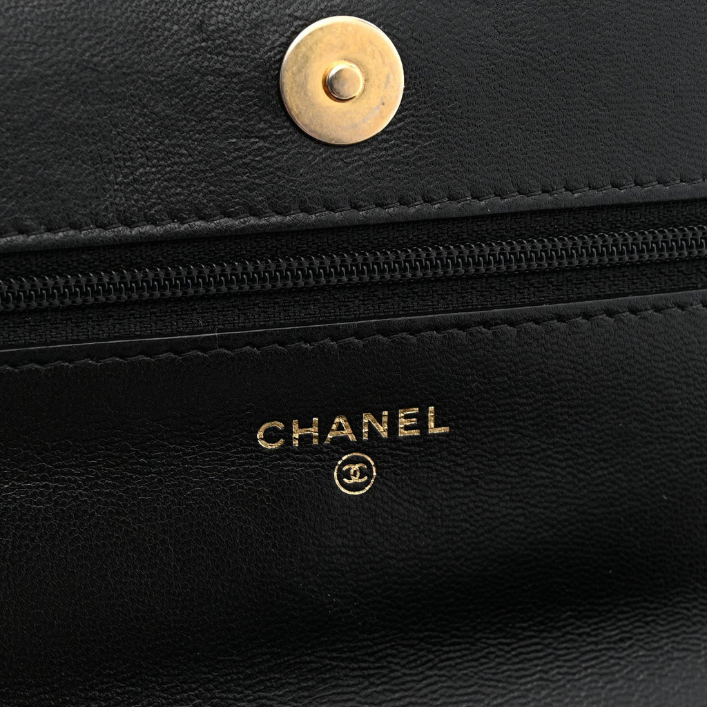 Lambskin Quilted Chanel 19 Wallet On Chain WOC Black wholesalehk.shop