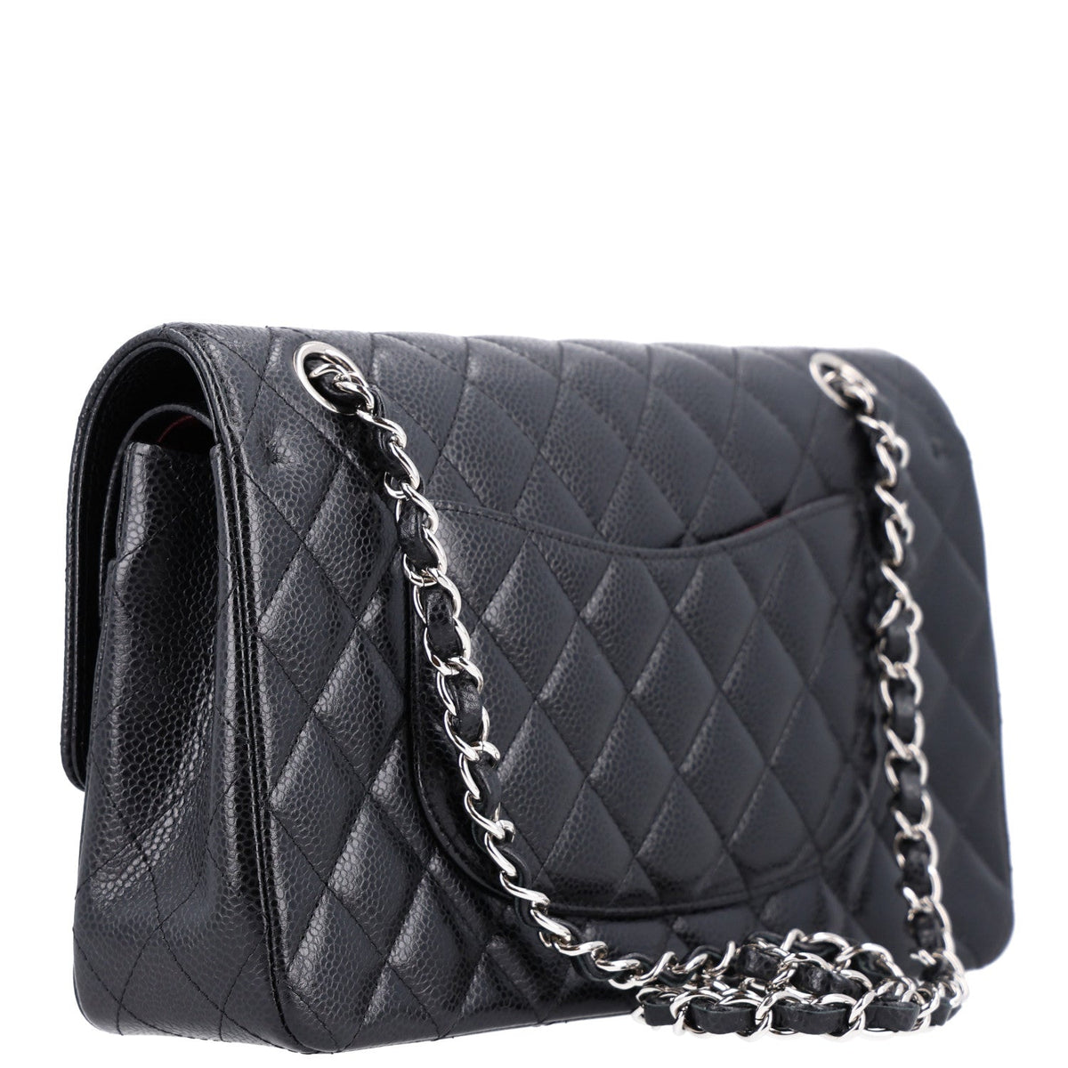 Caviar Quilted Medium Double Flap Black wholesalehk.shop