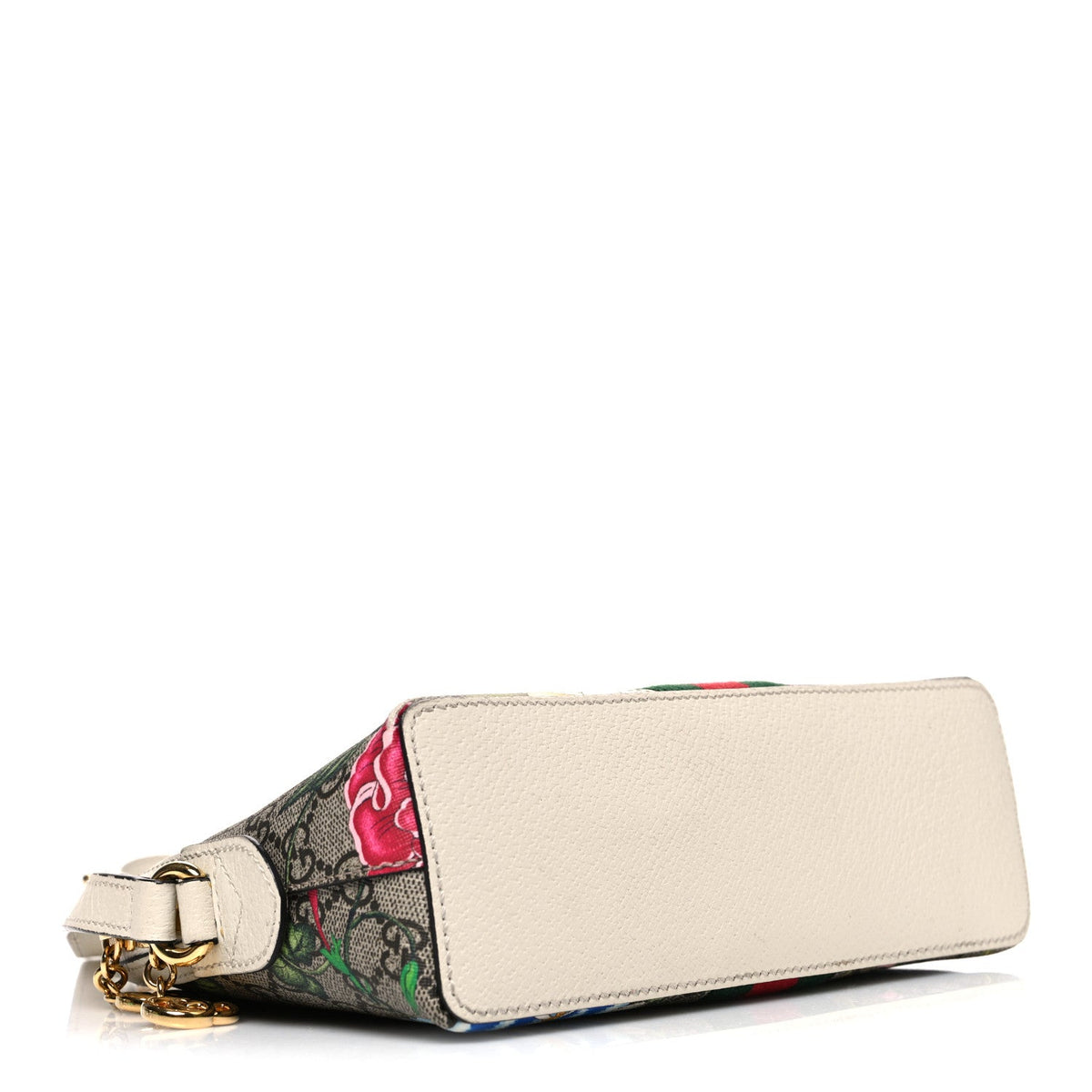GG Supreme Monogram Flora Web GG Small Ophidia Dome Shoulder Bag White wholesalehk.shop