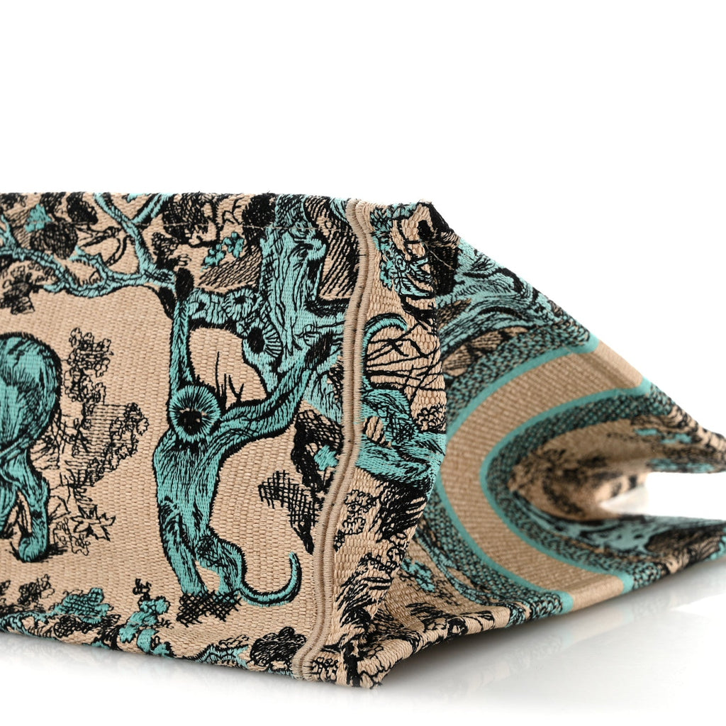 Raffia Embroidered Dioriviera Medium Book Tote Aquamarina £¨ Direct shipment via from wholesalehk.shop