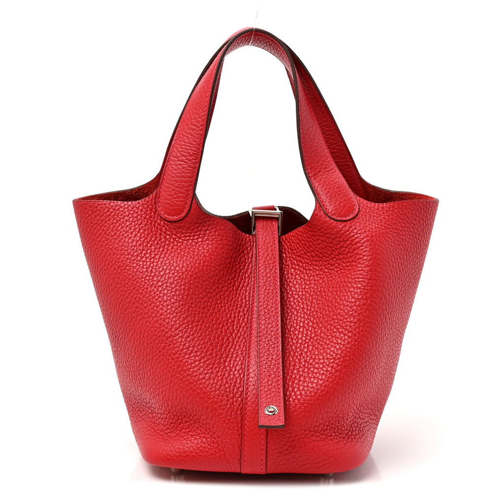Taurillon Clemence Picotin Lock 18 PM Rouge Casaque £¨ Direct shipment via from wholesalehk.shop