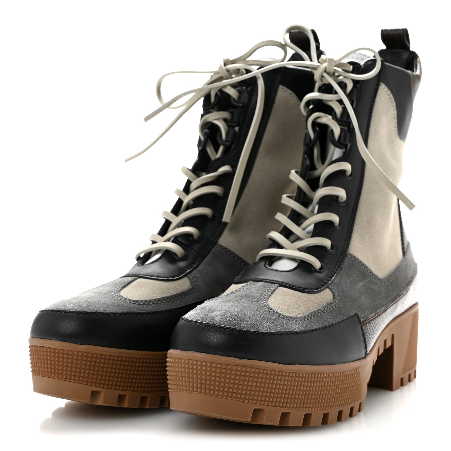 Suede Calfskin Monogram Laureate Platform Desert Boots 40 Grey £¨ Direct shipment via from wholesalehk.shop