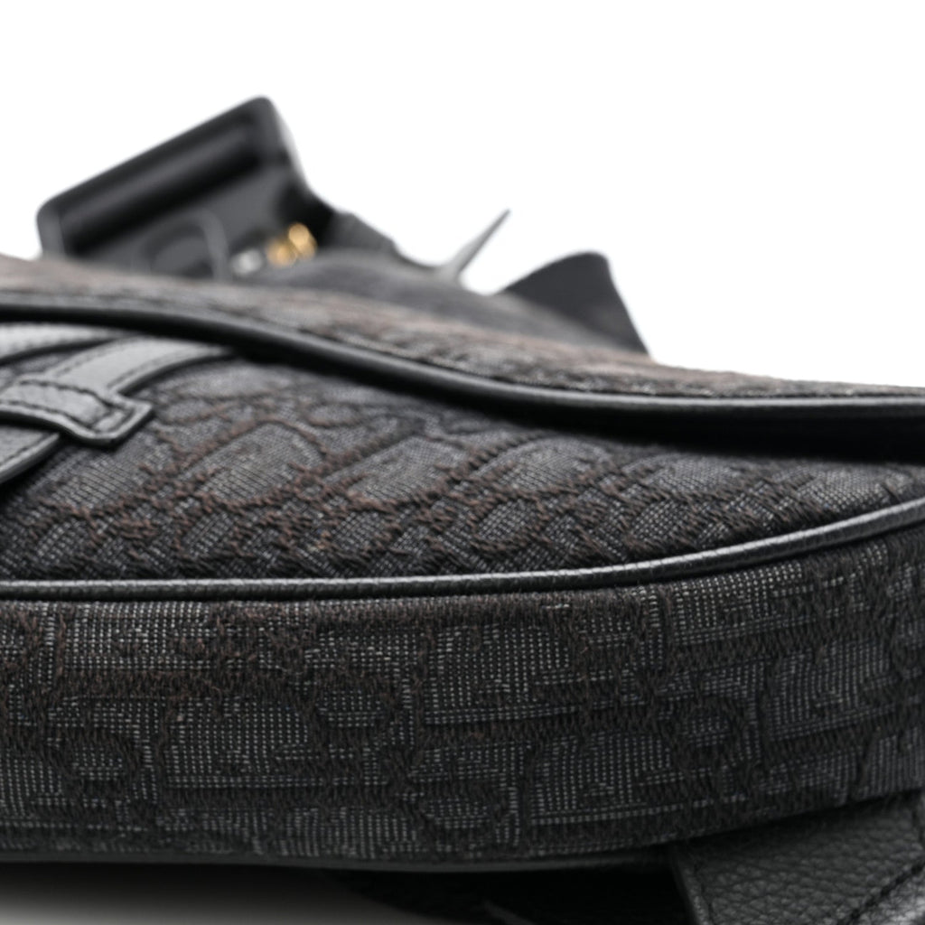 Oblique Mens Saddle Bag Black Blue wholesalehk.shop