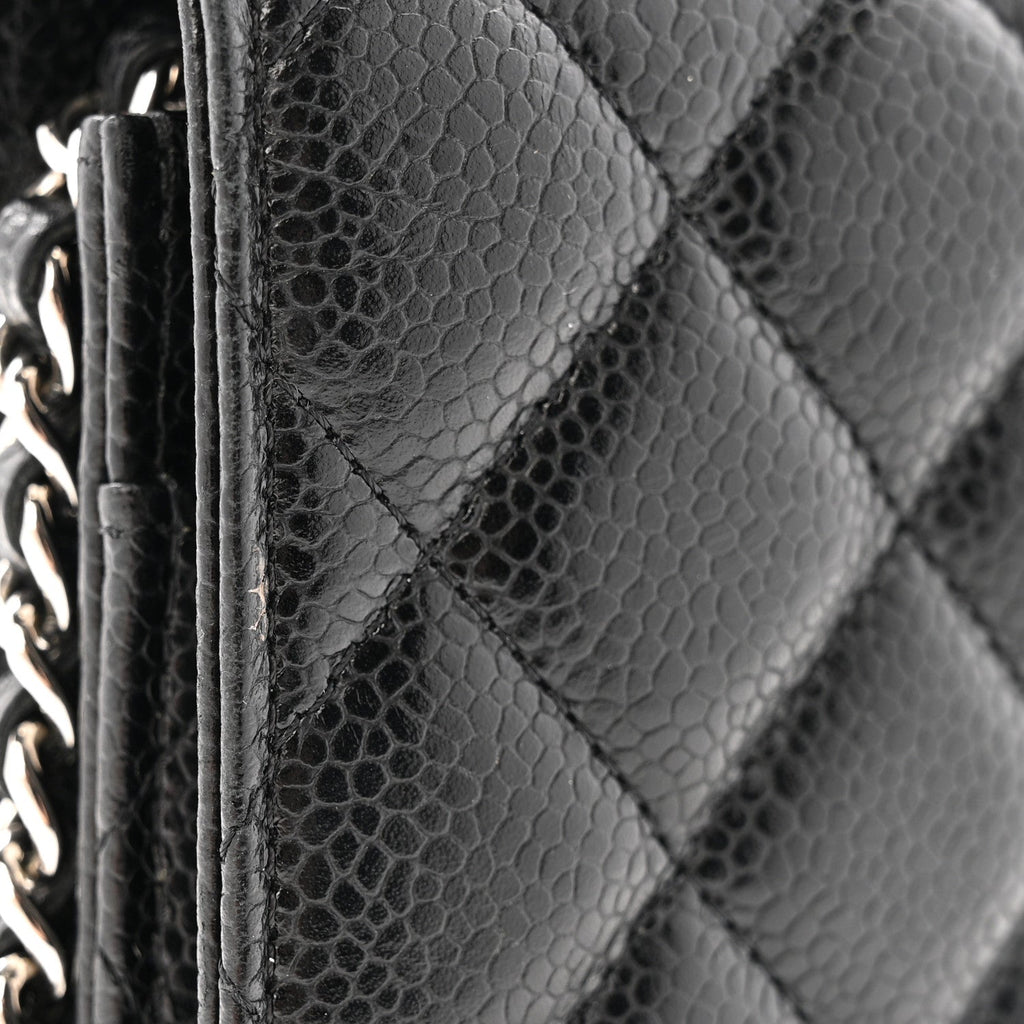 Caviar Quilted Wallet on Chain WOC Black wholesalehk.shop