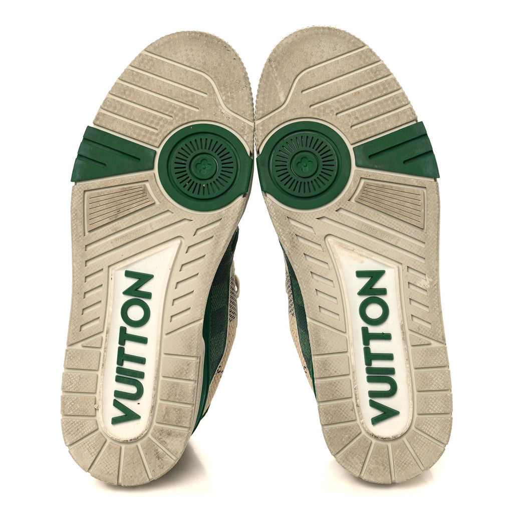 Damier Grained Calfskin Monogram Mens LV Trainer Sneakers 4 Green £¨ Direct shipment via from wholesalehk.shop