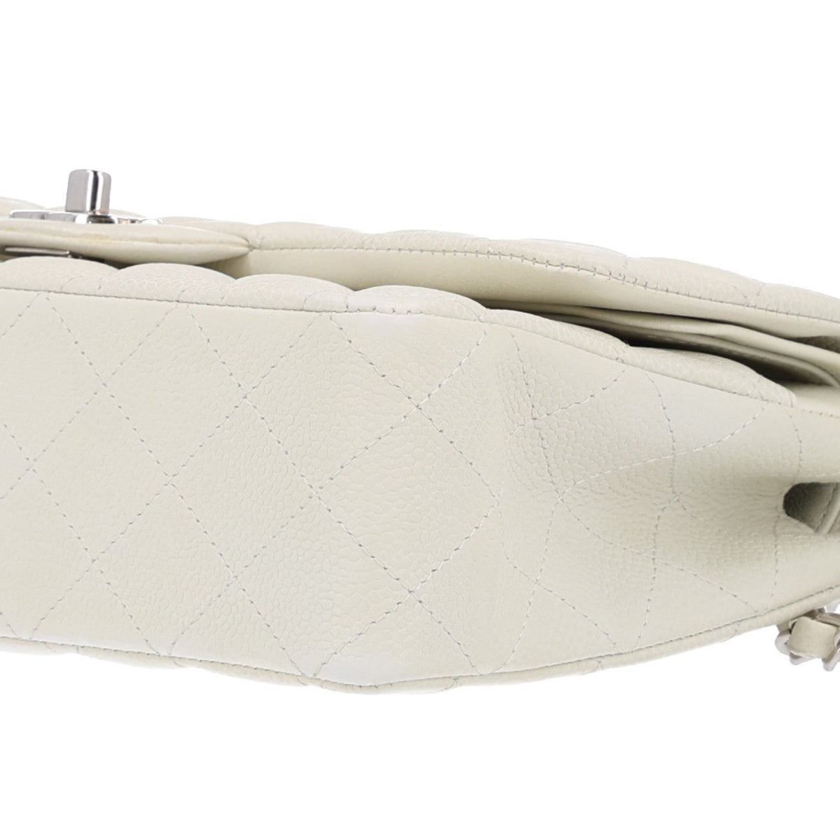 Caviar Quilted Medium Double Flap Light Green wholesalehk.shop