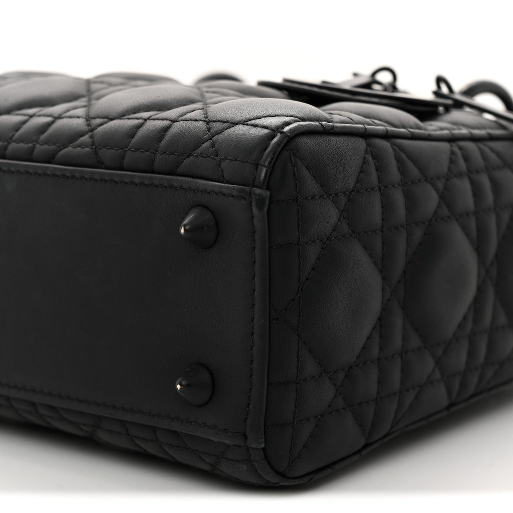Ultra Matte Calfskin Cannage Small My ABCDior Lady Dior Black wholesalehk.shop