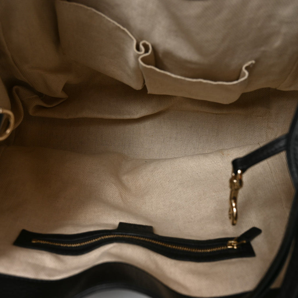 Pebbled Calfskin Medium Soho Shoulder Bag Black wholesalehk.shop