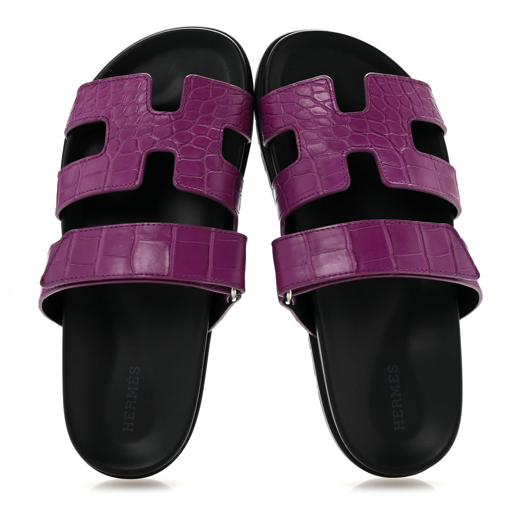 Matte Alligator Womens Chypre Sandals 38.5 Anemone wholesalehk.shop