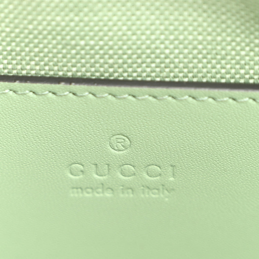 Denim GG Monogram Calfskin Mini Ophidia Top Handle Bag Pale Green wholesalehk.shop
