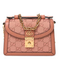 GG Monogram Textured Dollar Calfskin Mini Ophidia Padlock Top Handle Chain Shoulder Bag Cloche Rose Pink £¨ Direct shipment via from wholesalehk.shop