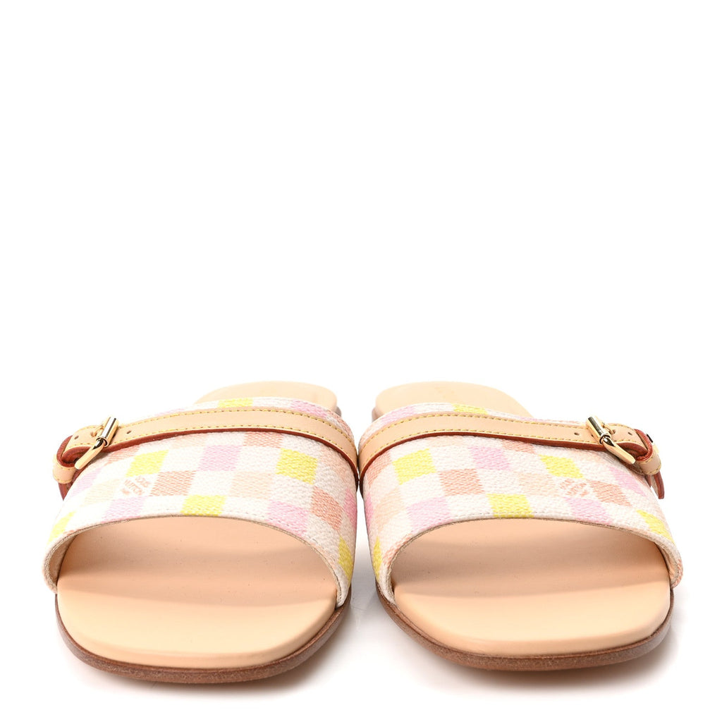 Damierlicious Neo Revival Flat Mule Sandals 38 Rose Peach £¨ Direct shipment via from wholesalehk.shop