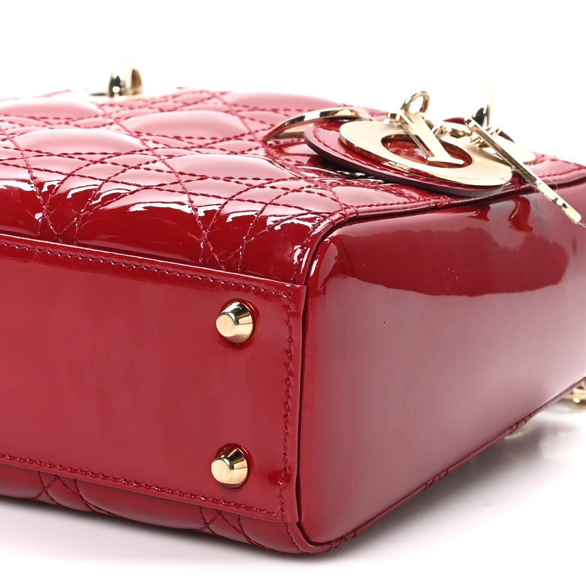 Patent Cannage Mini Lady Dior Red wholesalehk.shop