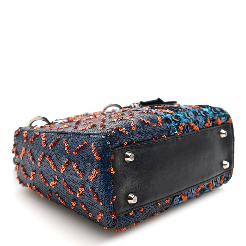 Sequin Lambskin Esprit Tokyo Mini Lady Dior Blue Multicolor wholesalehk.shop