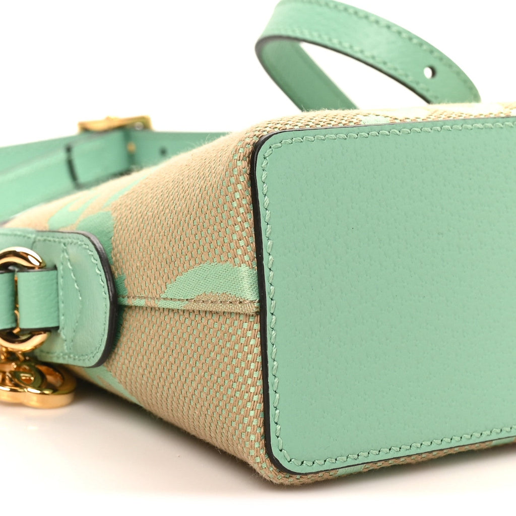 Monogram Jumbo GG Textured Dollar Calfskin Small Ophidia Dome Shoulder Bag Beige Pepperlight Mint wholesalehk.shop