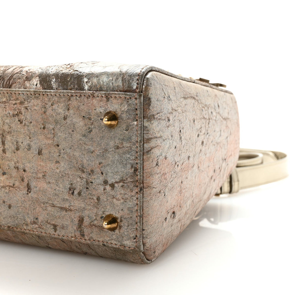 X LEE BUL Treated Calfskin Medium Lady Dior Art Bronze wholesalehk.shop