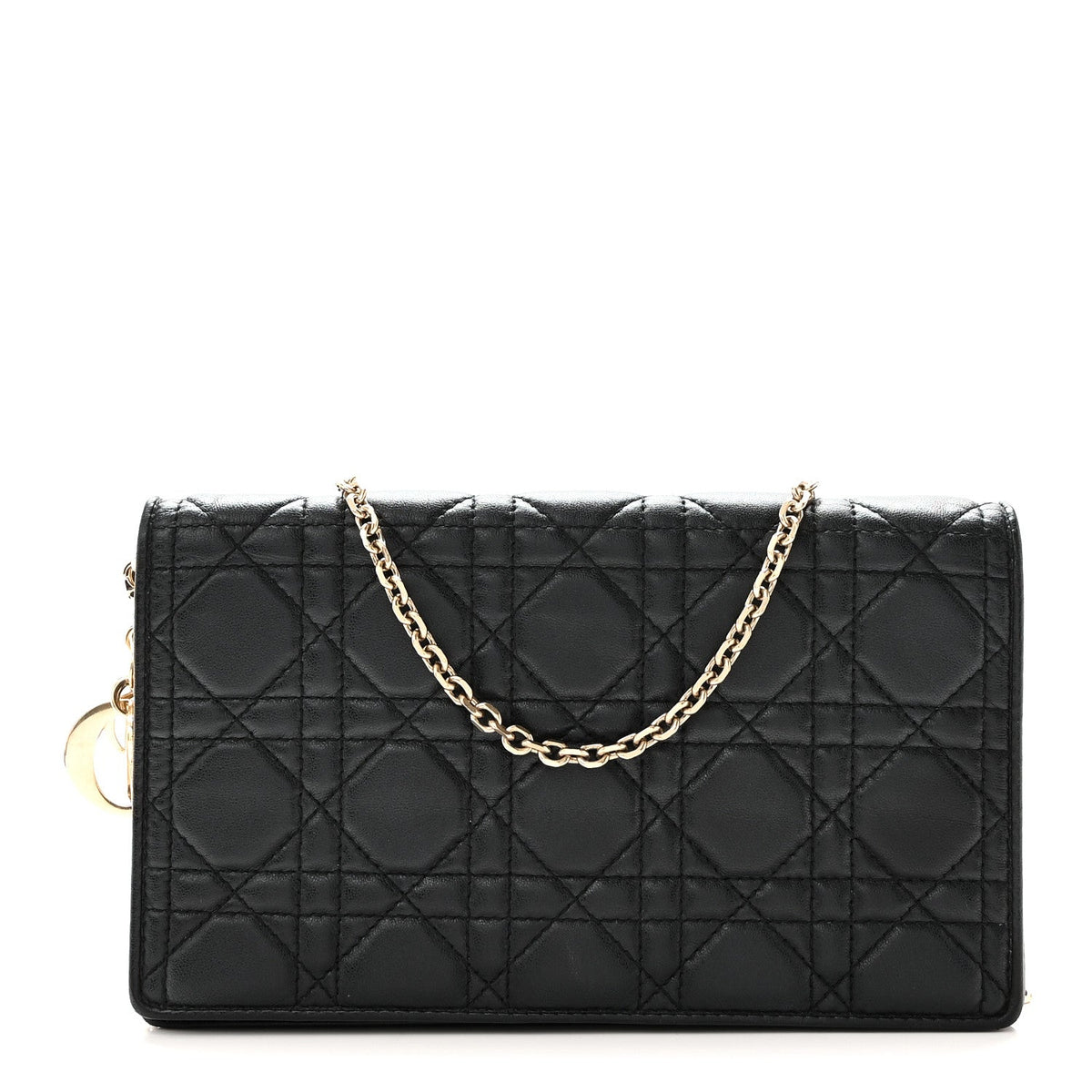 Lambskin Cannage Lady Dior Pouch Black wholesalehk.shop