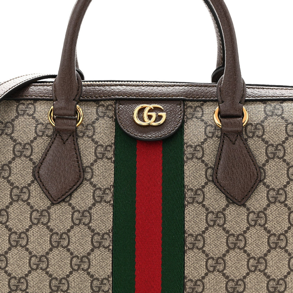GG Supreme Monogram Web Medium Ophidia Boston Brown wholesalehk.shop