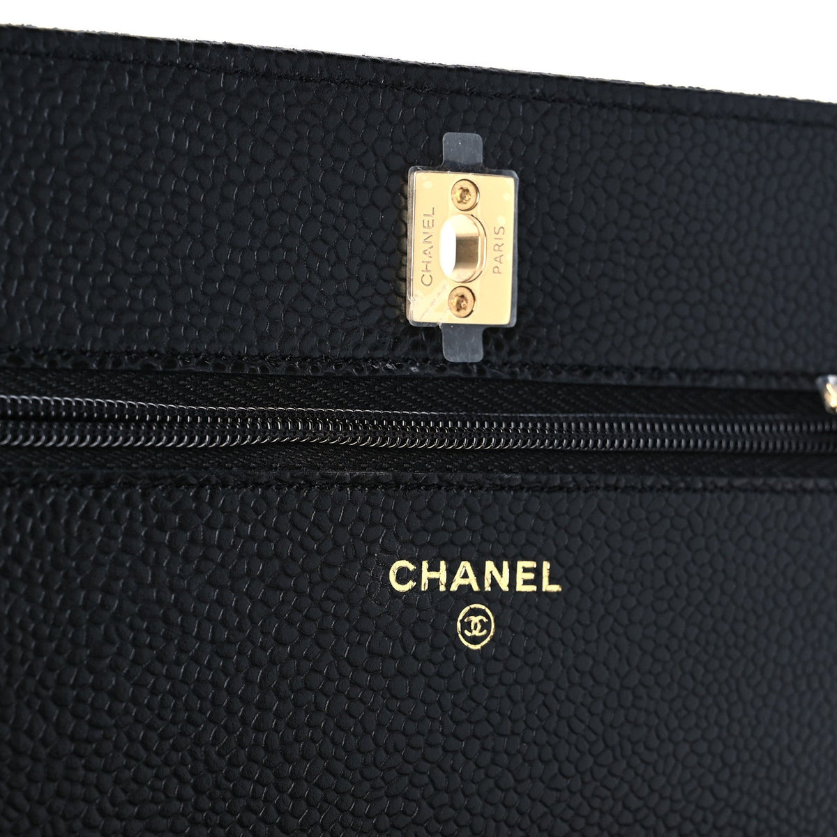 Caviar Quilted CC Turnlock Wallet On Chain WOC Black wholesalehk.shop