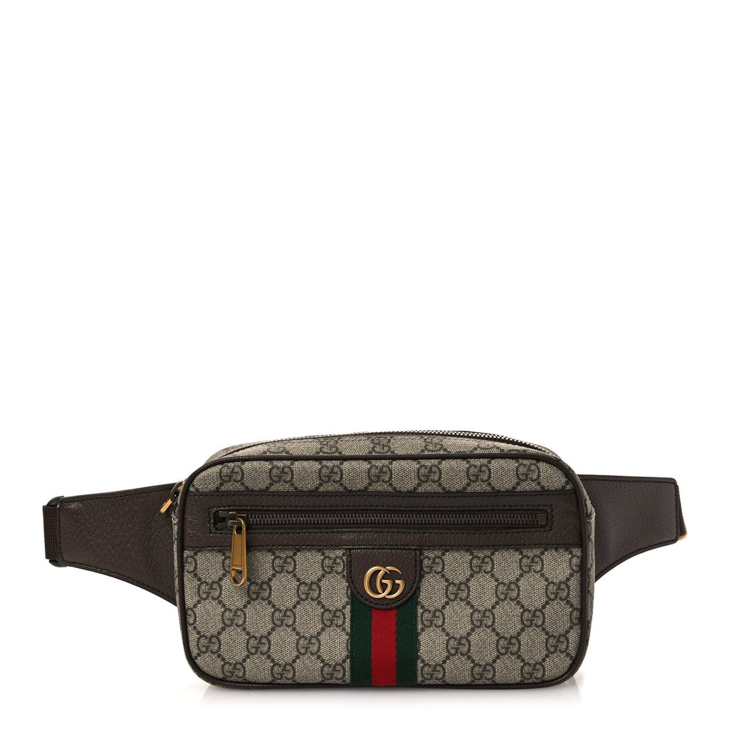 Soft GG Supreme Monogram Medium Ophidia Belt Bag  Dark Brown wholesalehk.shop