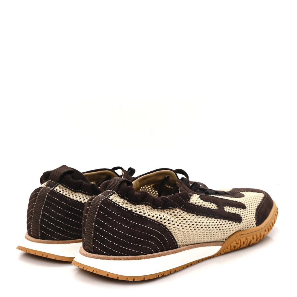 Crochet Knit Suede Goatskin Mens Jet Sneakers 44.5 Beige Lin Marron Ebene wholesalehk.shop