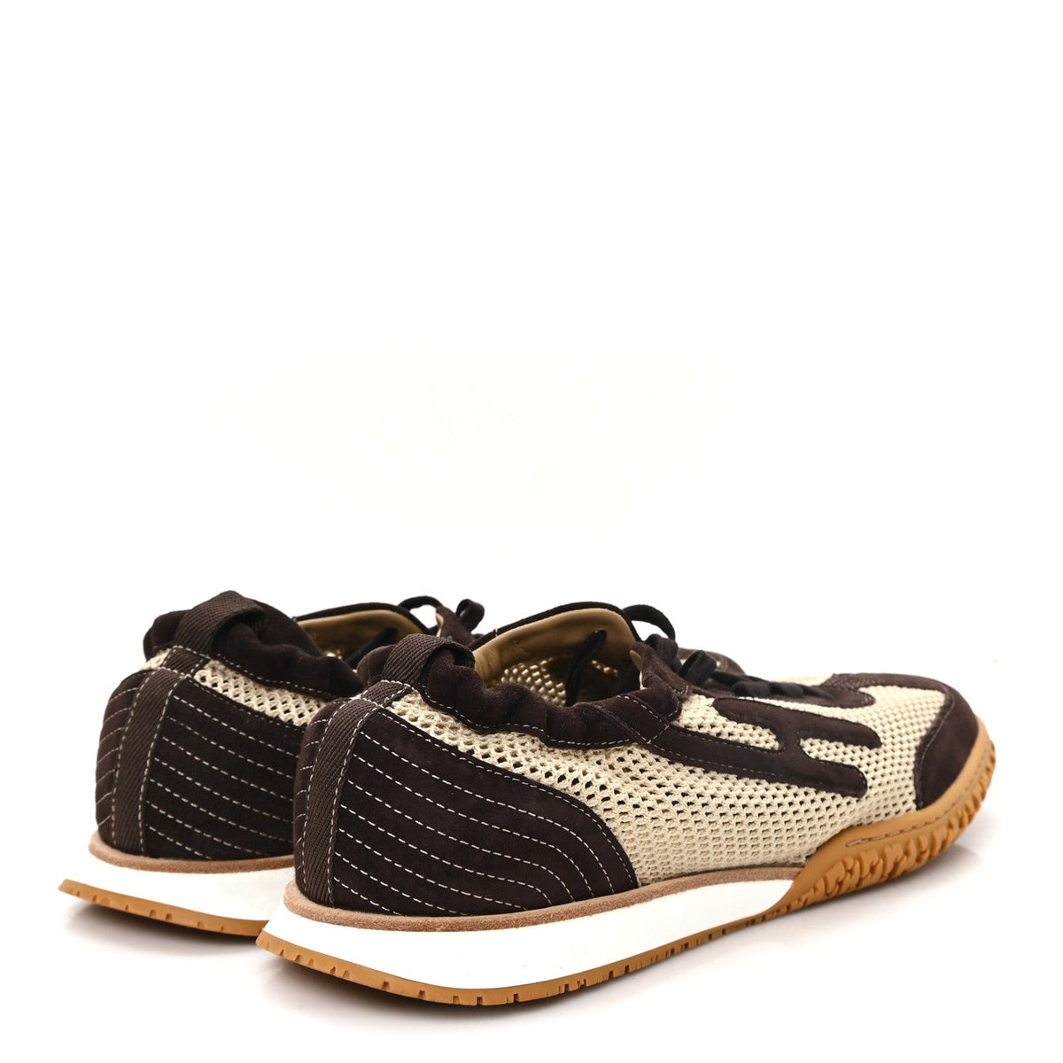 Crochet Knit Suede Goatskin Mens Jet Sneakers 44.5 Beige Lin Marron Ebene wholesalehk.shop