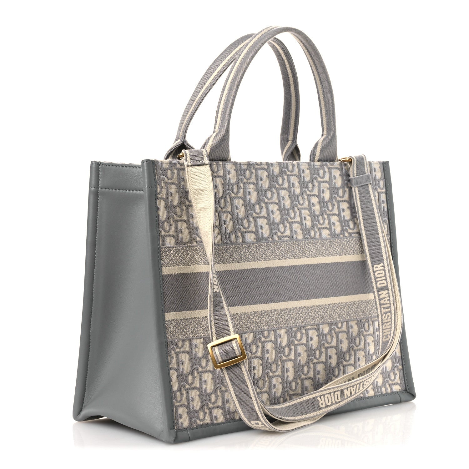Oblique Chambray Calfskin Medium Book Tote With Strap Grey Latte £¨ Direct shipment via from wholesalehk.shop
