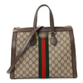 GG Supreme Monogram Web Medium Ophidia Tote Bag Brown wholesalehk.shop