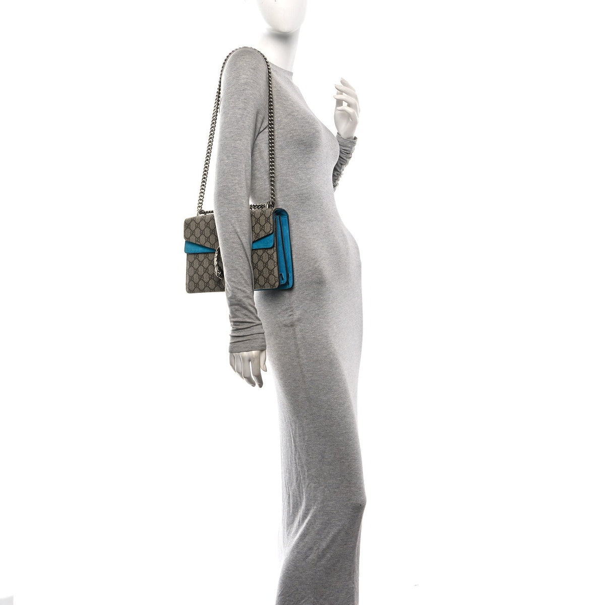 GG Supreme Monogram Small Dionysus Shoulder Bag Bright Turquoise wholesalehk.shop