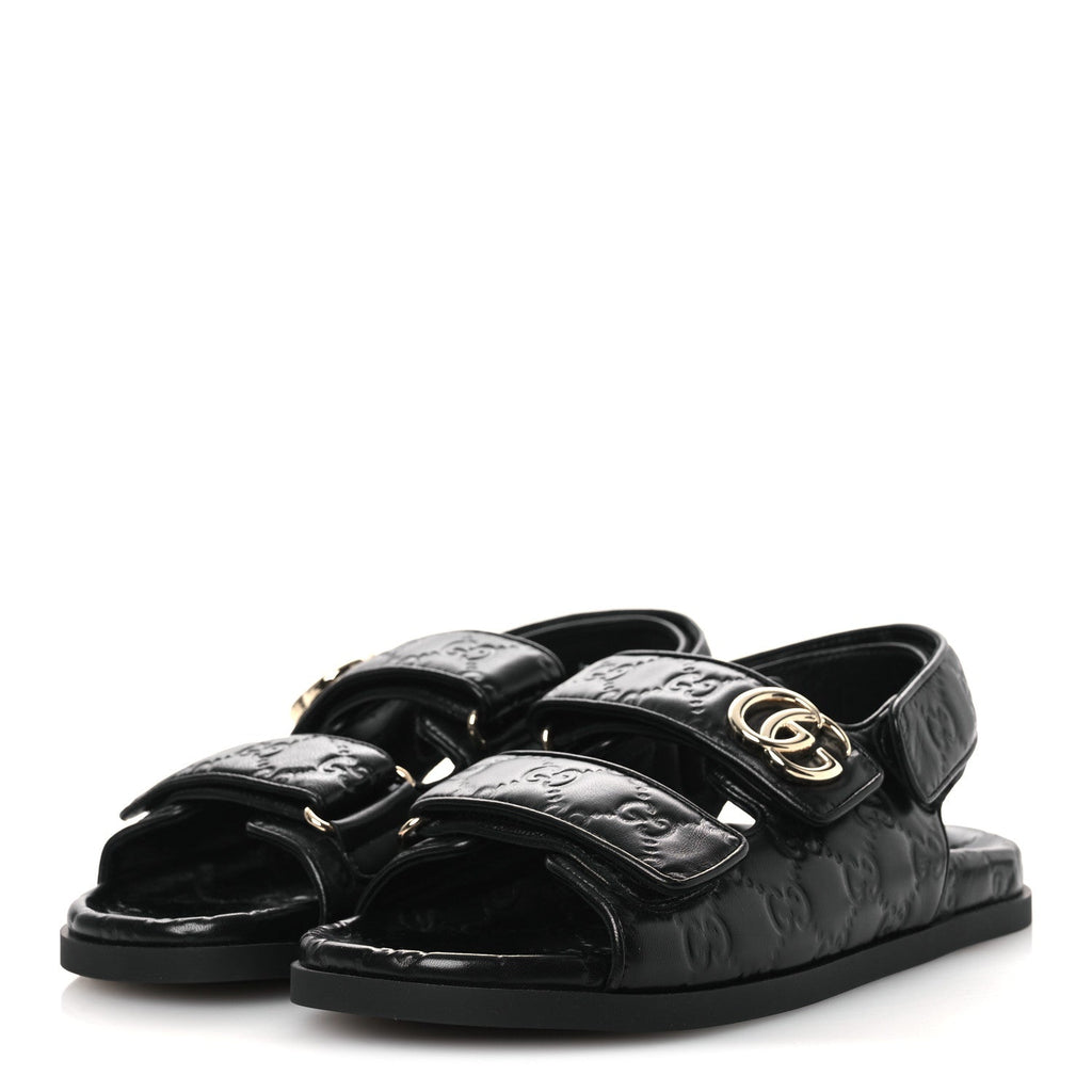 Guccissima GG Embossed Womens Sandals 37 Black £¨ Direct shipment via from wholesalehk.shop