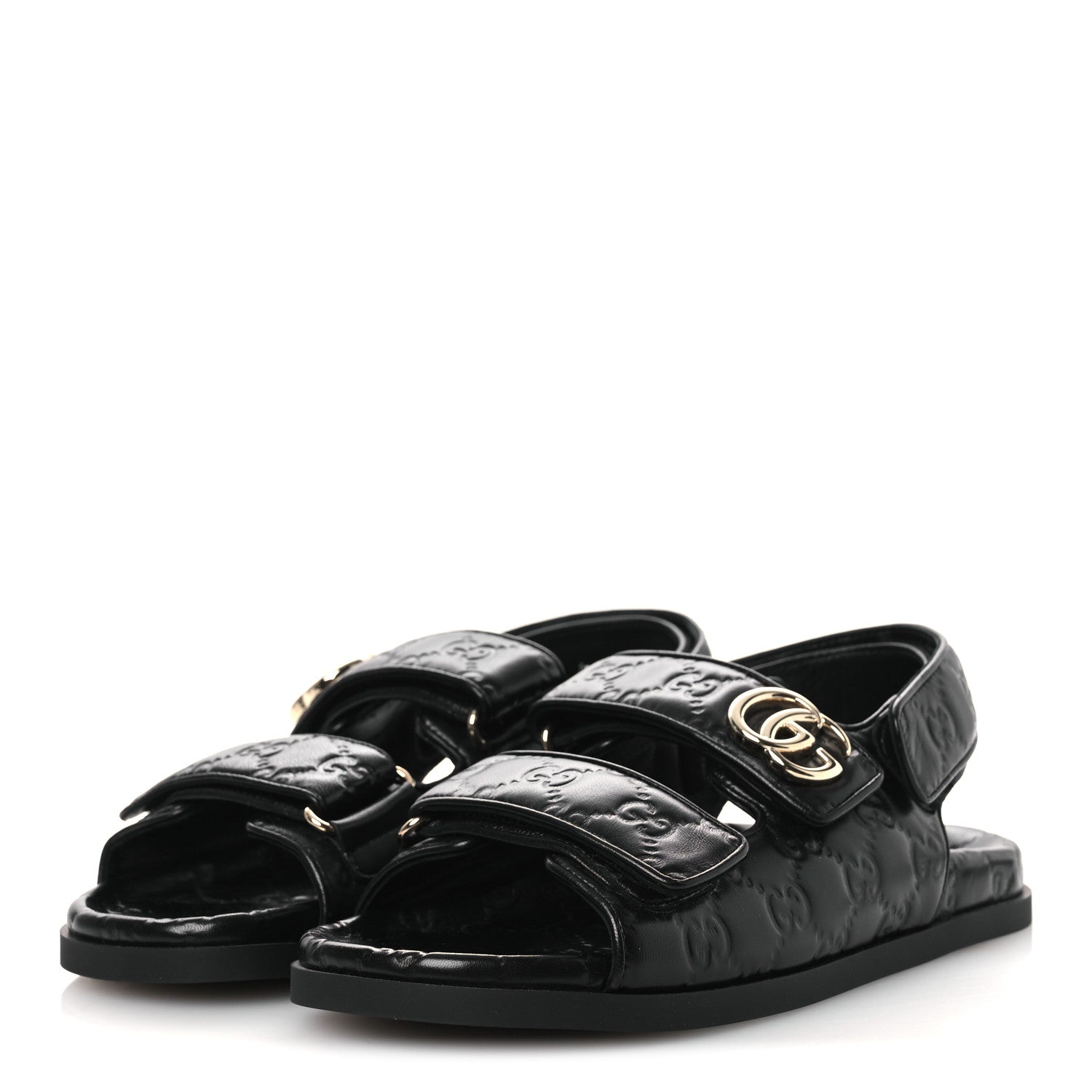 Guccissima GG Embossed Womens Sandals 37 Black £¨ Direct shipment via from wholesalehk.shop
