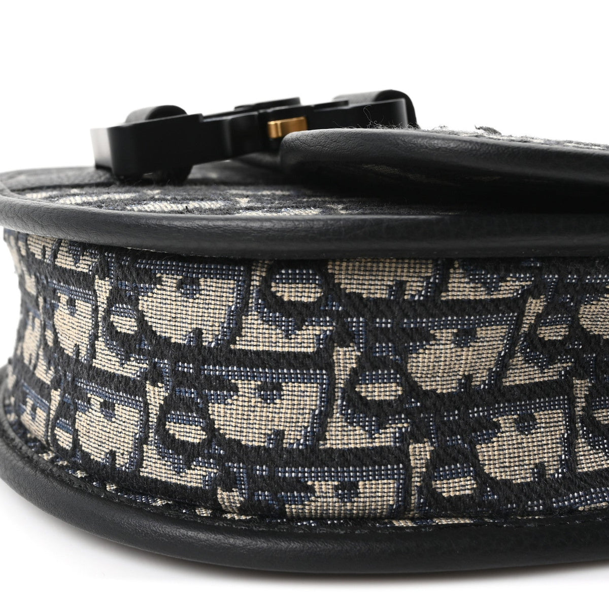 Oblique Grained Calfskin Mini Gallop Bag With Strap Black Beige wholesalehk.shop