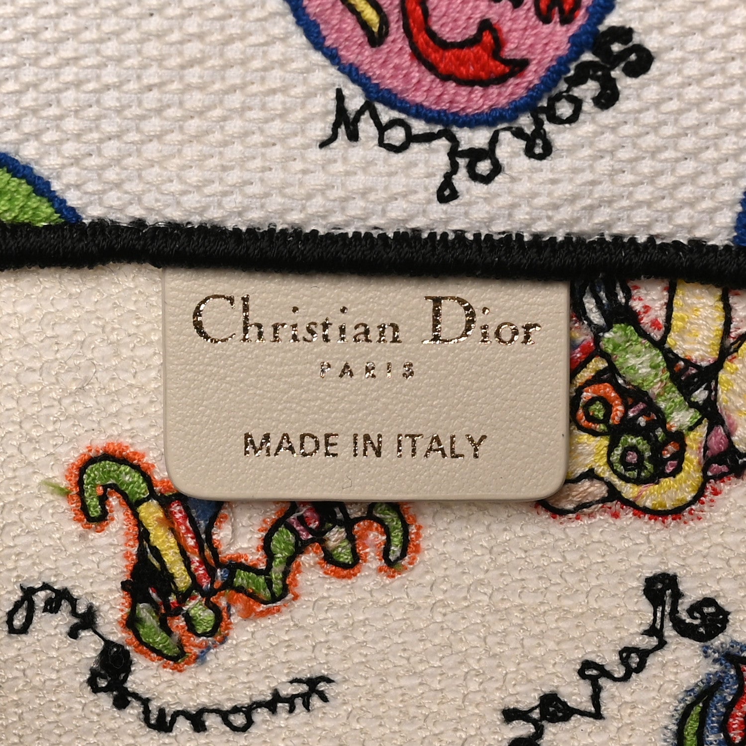 Canvas Embroidered Dragon Zodiac Medium Book Tote White Multicolor £¨ Direct shipment via from wholesalehk.shop