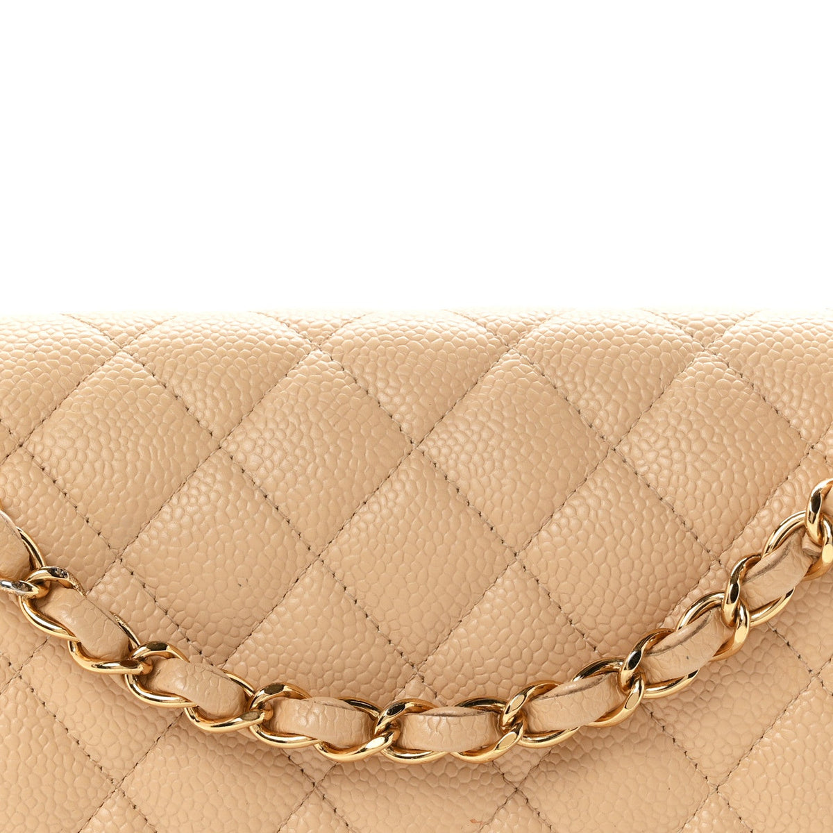 Caviar Quilted Medium Double Flap Beige wholesalehk.shop