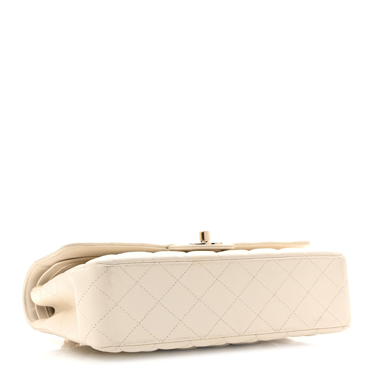 Caviar Quilted Medium Double Flap White wholesalehk.shop