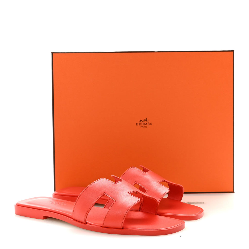 Box Calfskin Oran Sandals 37 Rouge Grenadine wholesalehk.shop