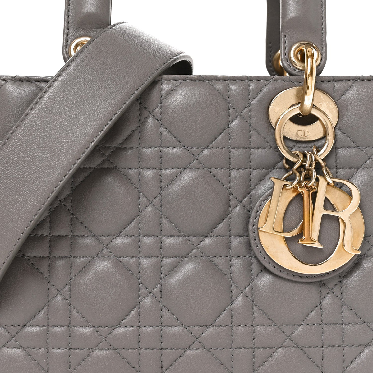 Lambskin Cannage Small My ABCDior Lady Dior Grey wholesalehk.shop