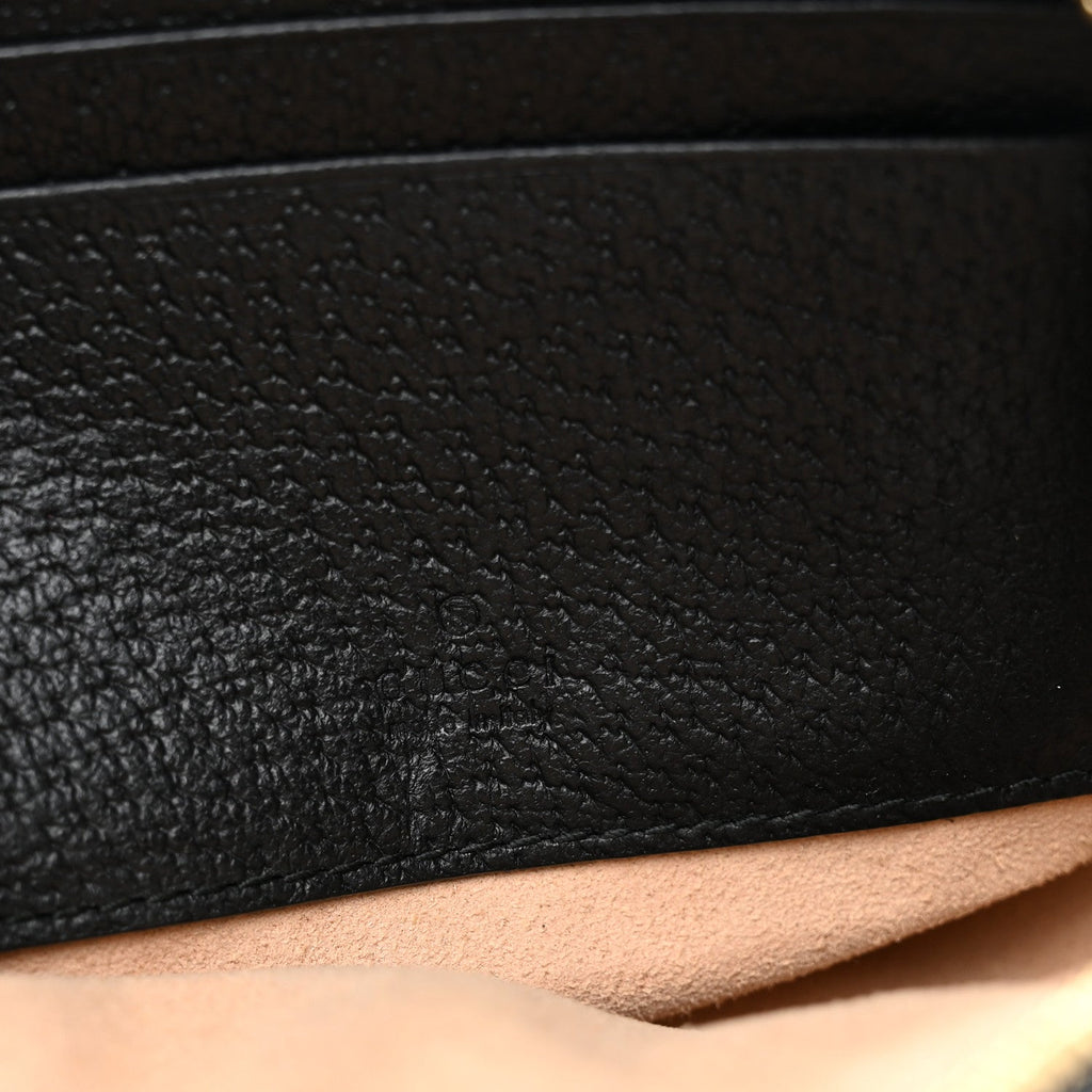 Textured Calfskin Web Ophidia Round Wrist Wallet  Black wholesalehk.shop