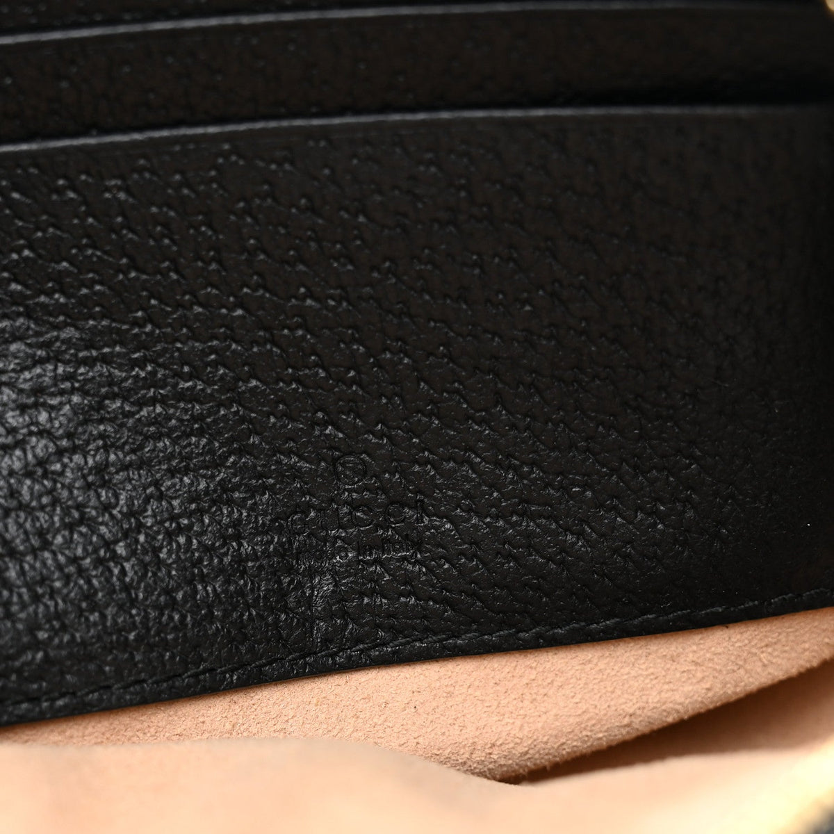 Textured Calfskin Web Ophidia Round Wrist Wallet  Black wholesalehk.shop