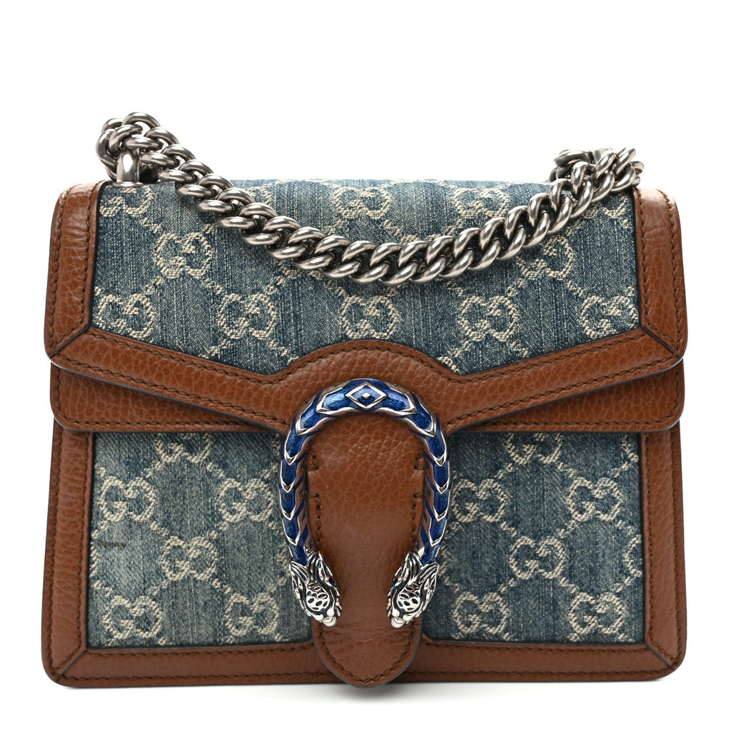 New Denim GG Monogram Dollar Calfskin Enamel Mini Dionysus Shoulder Bag Blue Tea Cuir Epilog Electric Blue wholesalehk.shop