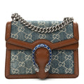New Denim GG Monogram Dollar Calfskin Enamel Mini Dionysus Shoulder Bag Blue Tea Cuir Epilog Electric Blue wholesalehk.shop