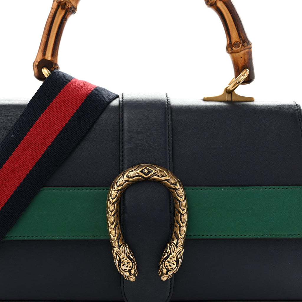 Moon Calfskin Bamboo Web Medium Dionysus Top Handle Bag Blue Emerald Hibiscus Red wholesalehk.shop