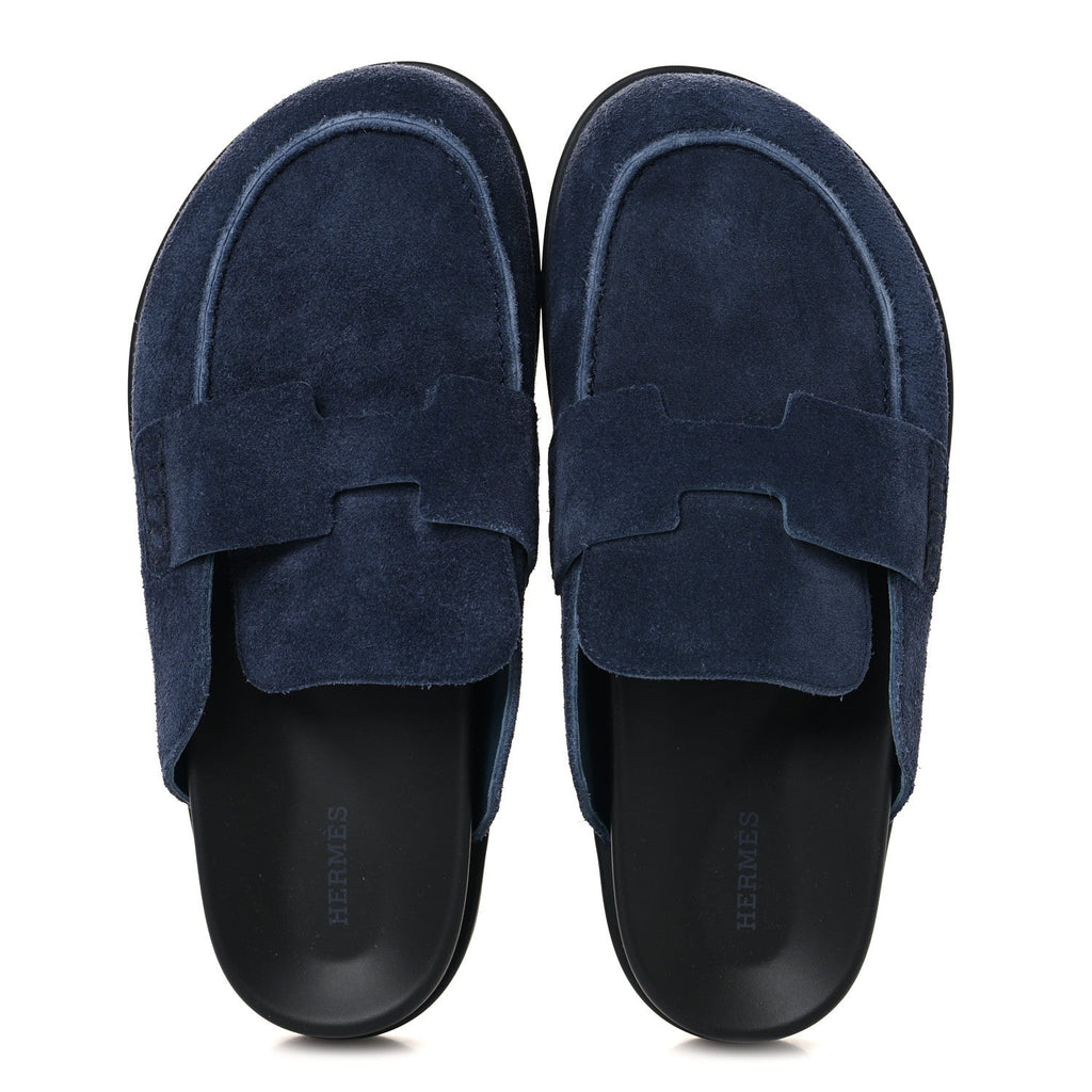 Suede Calfskin Mens Go Mules 40 Bleu Celeste wholesalehk.shop