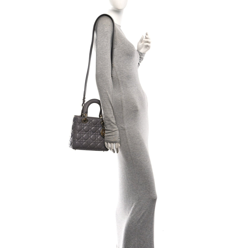 Lambskin Cannage Small My ABCDior Lady Dior Grey wholesalehk.shop