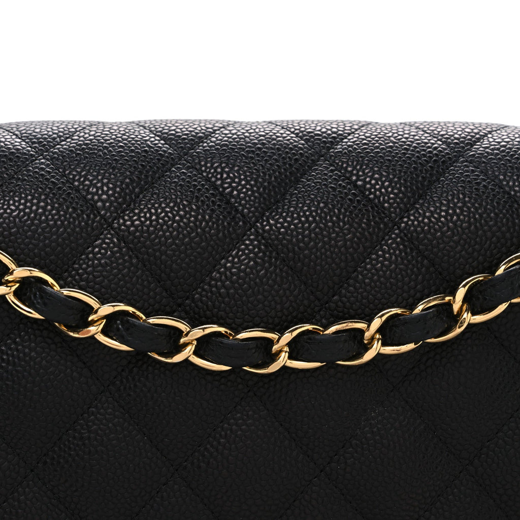 Caviar Quilted Jumbo Double Flap Black wholesalehk.shop