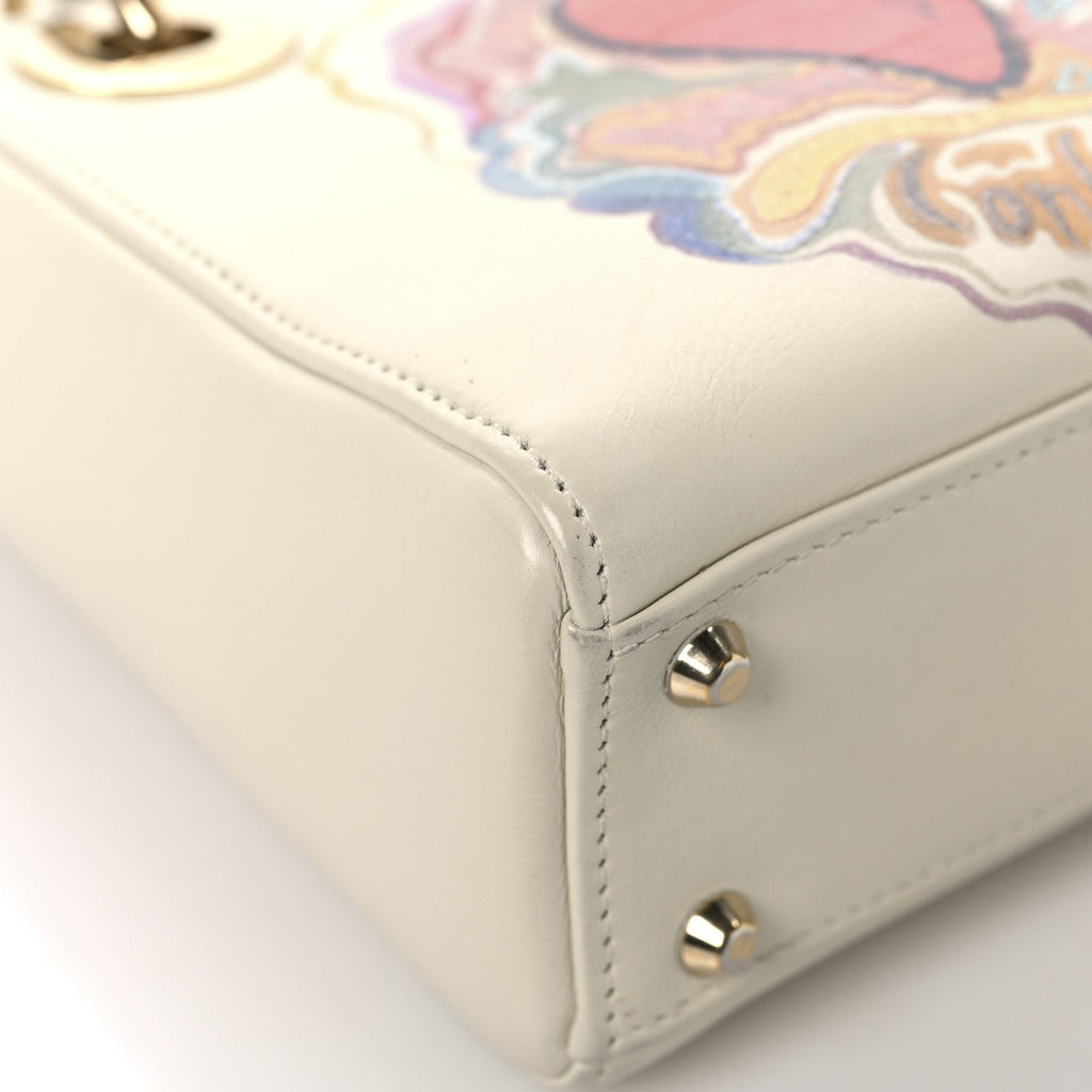 Calfskin Niki De Saint Phalle Dioramour Mini Supple Lady Dior White Multicolor wholesalehk.shop